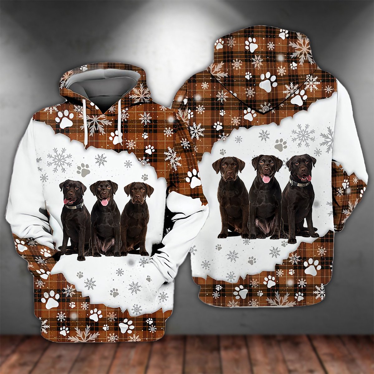 Chocolate Labrador Happy Holiday Unisex Hoodie