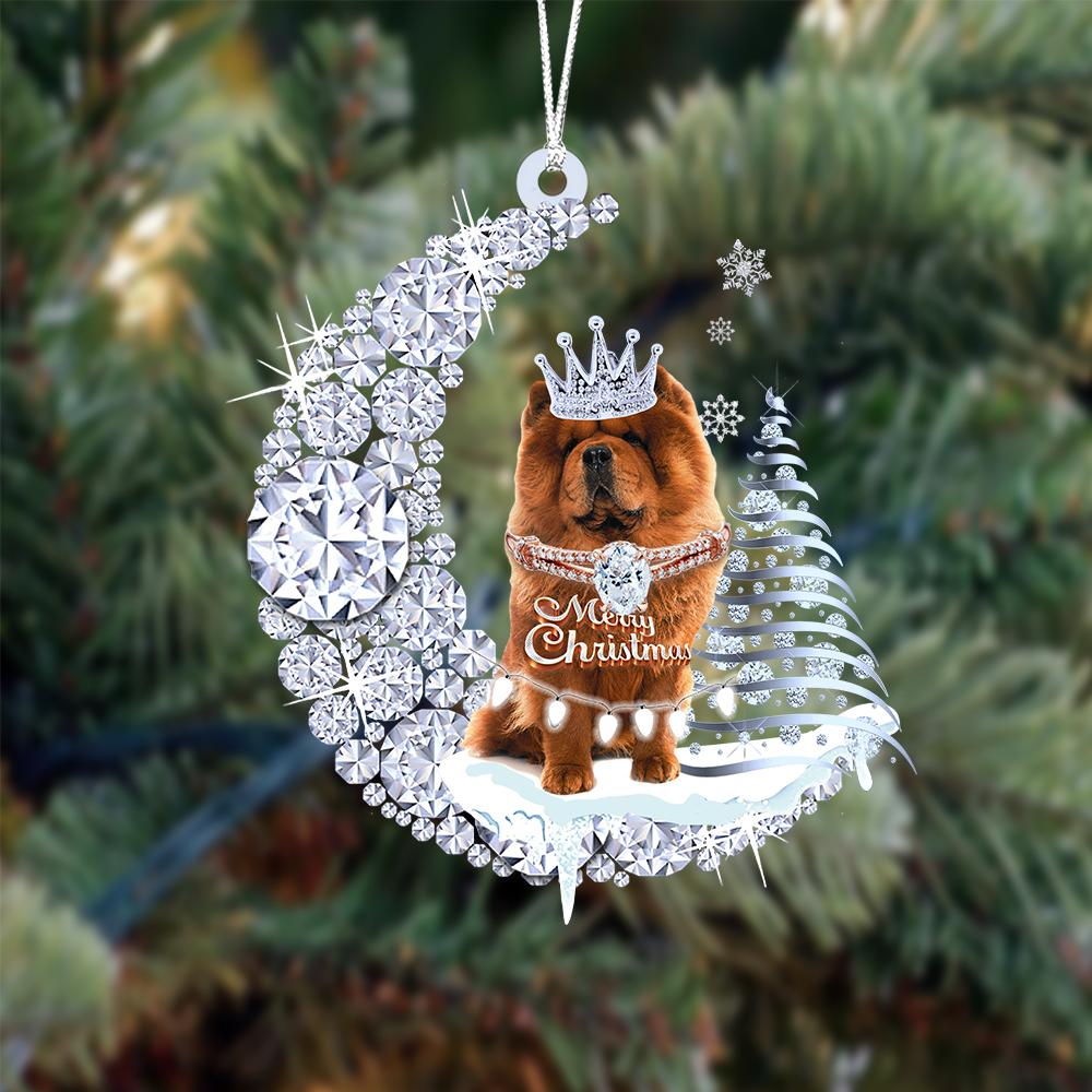 Chow Chow Diamond Moon Merry Christmas Ornament