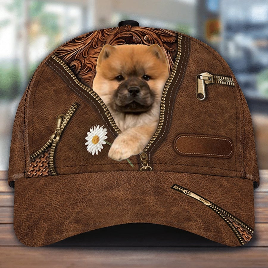 Chow Chow Holding Daisy Unisex Cap