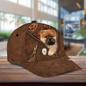 Chow Chow Holding Daisy Unisex Cap