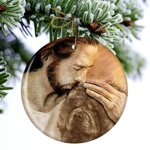 Chow Chow With Jesus Porcelain/Ceramic Ornament