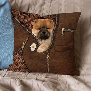 Chow Chow Holding Daisy Pillow Case