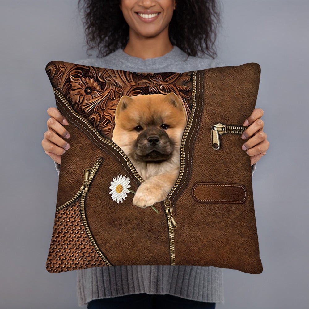 Chow Chow Holding Daisy Pillow Case