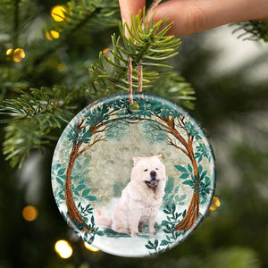Chow Chow Among Forest Porcelain/Ceramic Ornament