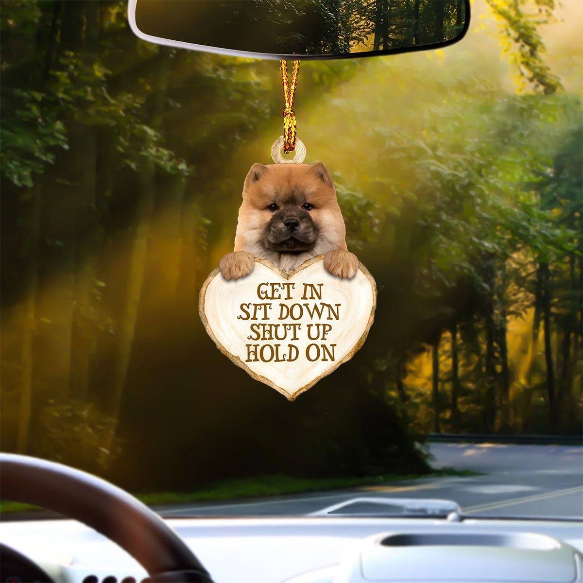 Chow Chow Heart Shape Get In Car Hanging Ornament