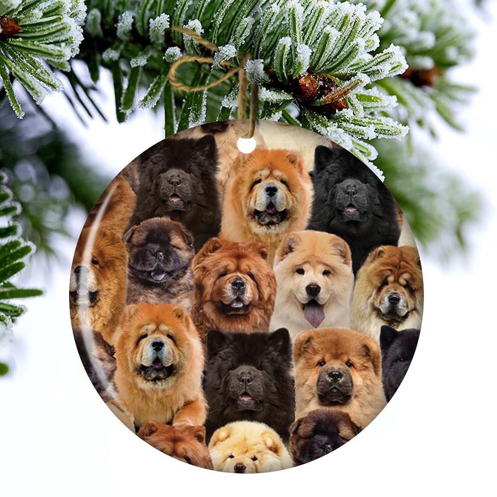 A Bunch Of Chow Chows Porcelain/Ceramic Ornament