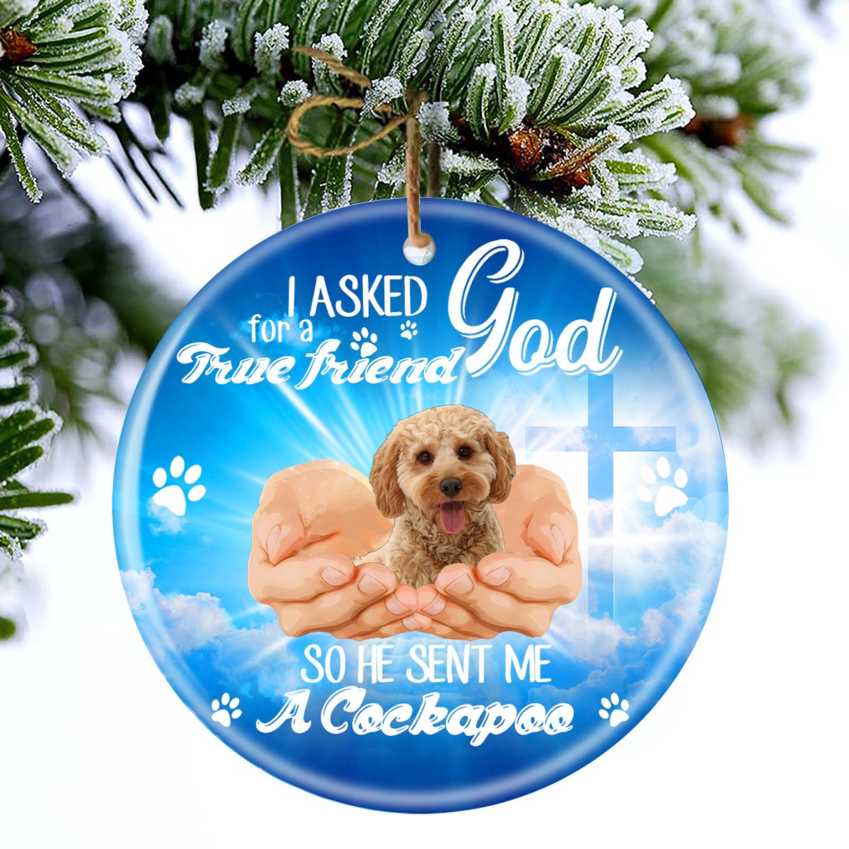 God Send Me A/An Cockapoo Porcelain/Ceramic Ornament