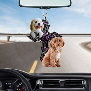 Cockapoo Pray For God Car Hanging Ornament