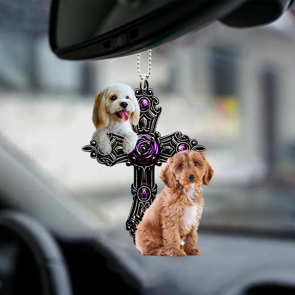 Cockapoo Pray For God Car Hanging Ornament