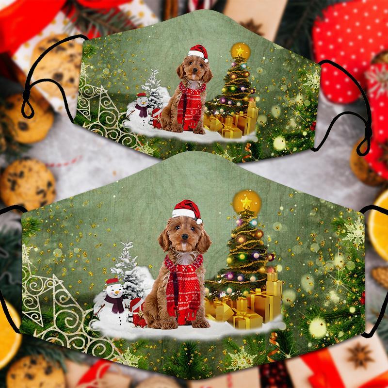 Cockapoo Merry Christmas Face Mask