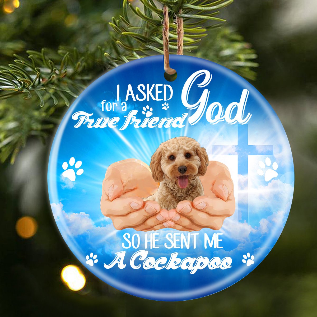 God Send Me A/An Cockapoo Porcelain/Ceramic Ornament