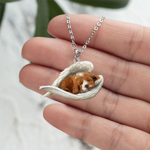 Cockapoo Sleeping Angel Stainless Steel Necklace
