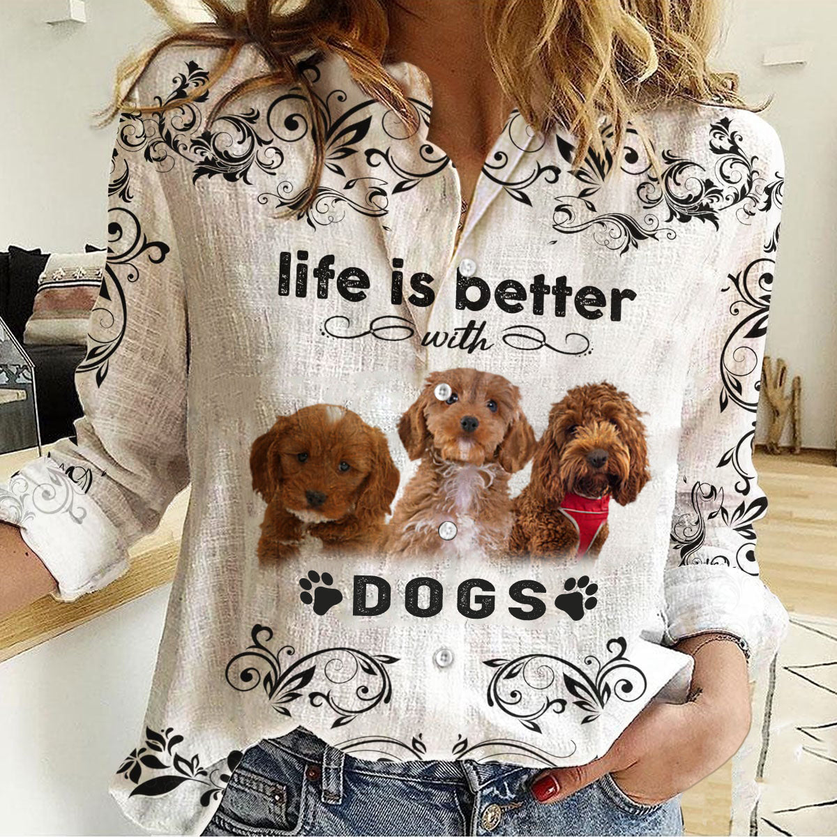 Cockapoo -Life Is Better With Dogs Women's Long-Sleeve Shirt