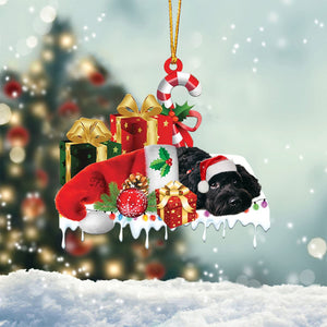 Cockapoo (Black) Merry Christmas Hanging Ornament-0211