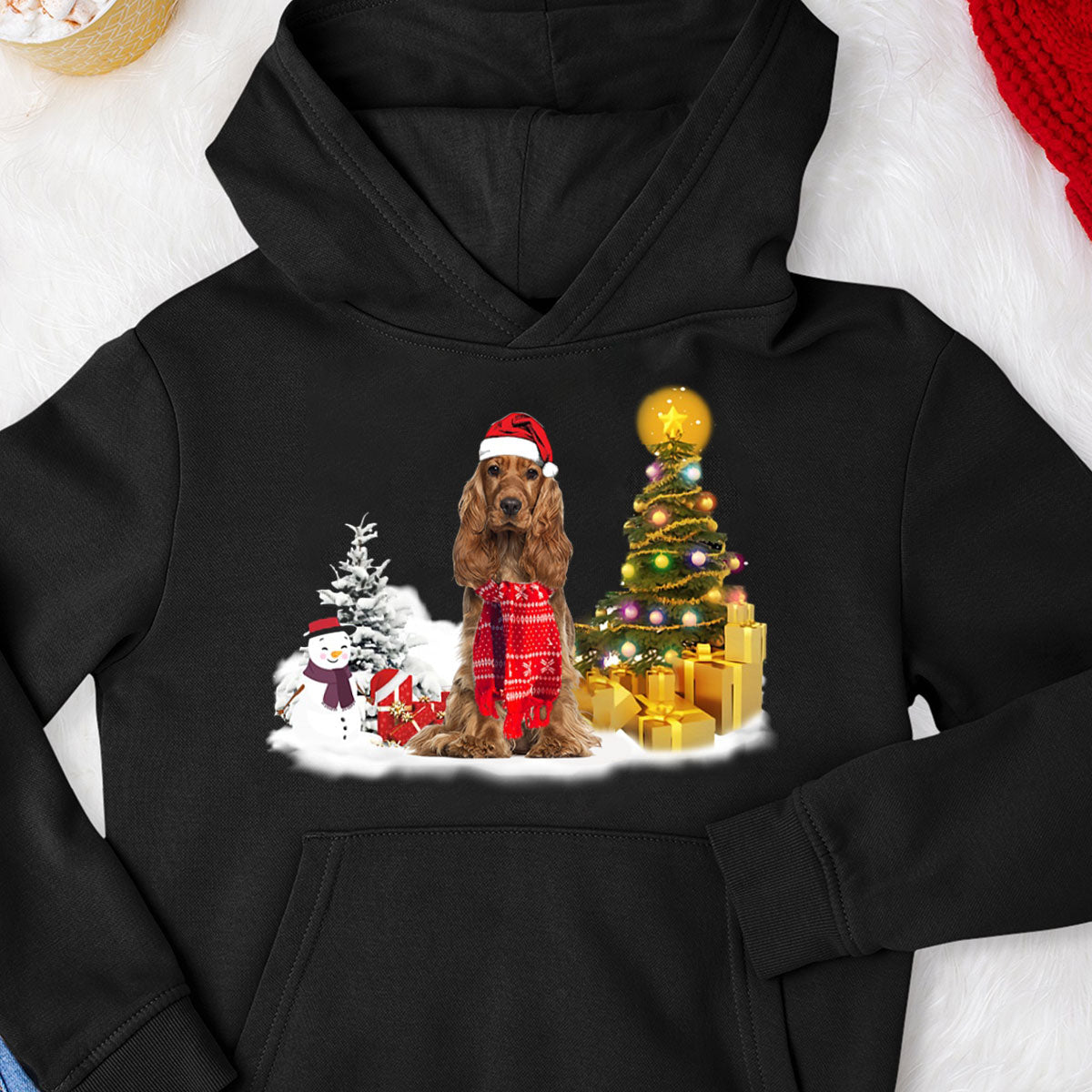 Unisex Merry Christmas Cocker Spaniel Hoodie