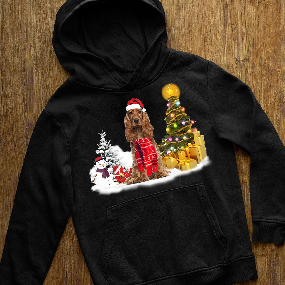 Unisex Merry Christmas Cocker Spaniel Hoodie