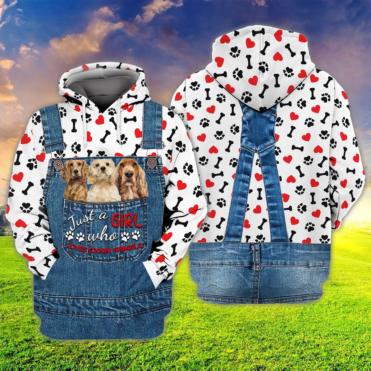 Just A Girl Who Loves Cocker Spaniel Hoodie For Dog Lovers