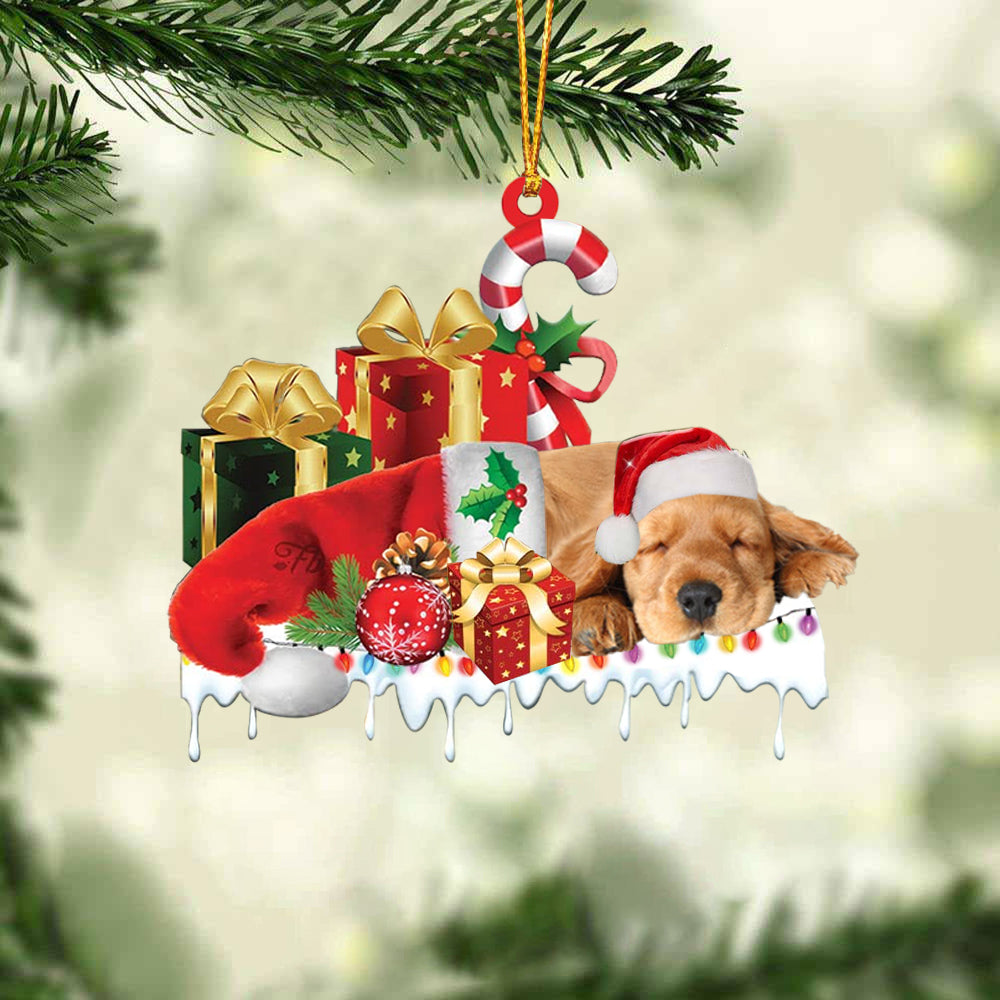 Cocker Spaniel Merry Christmas Hanging Ornament-0211