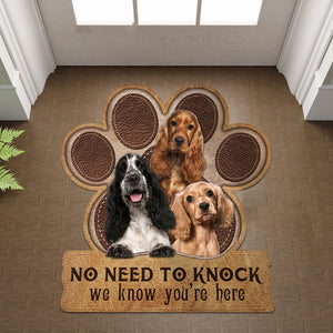 Cocker Spaniel No Need To Knock We Know You're Here Custom Doormat