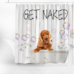 Cocker Spaniel03 Get Naked Daisy Shower Curtain