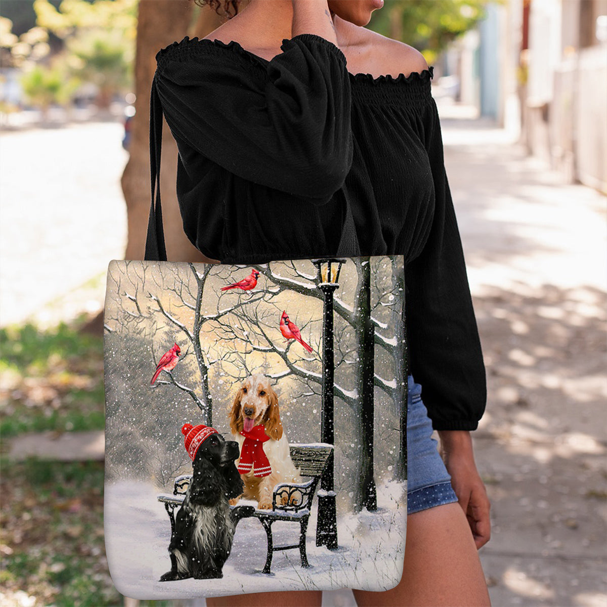 Cocker Spaniel Hello Christmas/Winter/New Year Tote Bag