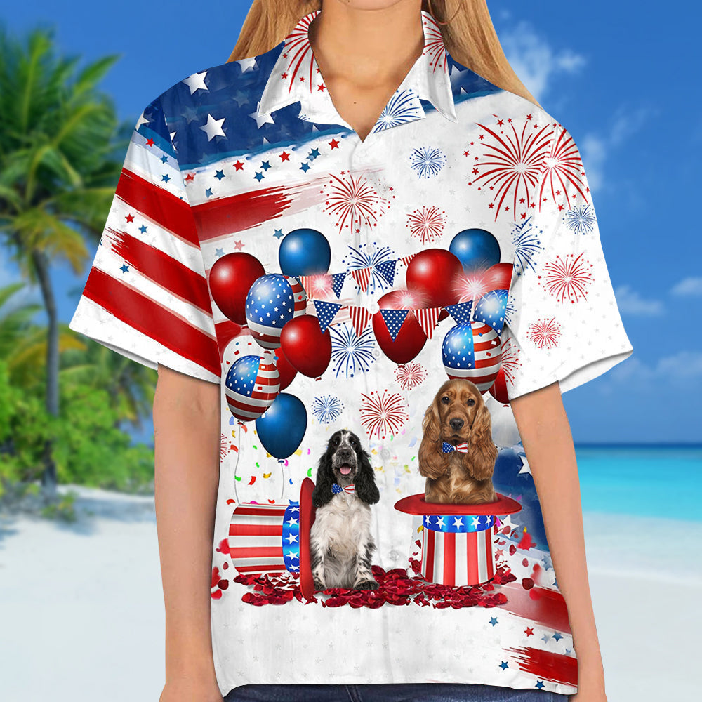 Cocker Spaniel Independence Day Hawaiian Shirt