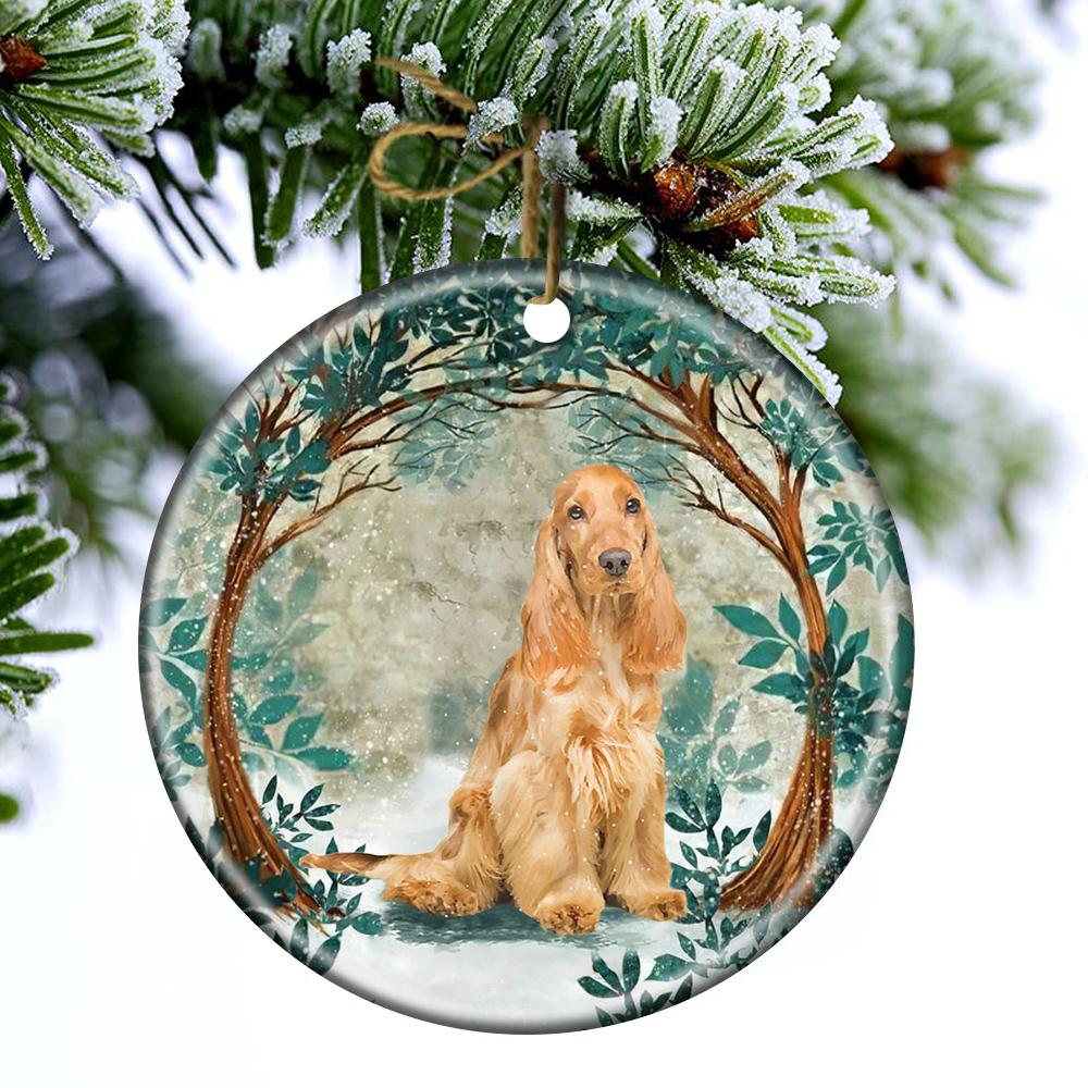 Cocker Spaniel Among Forest Porcelain/Ceramic Ornament