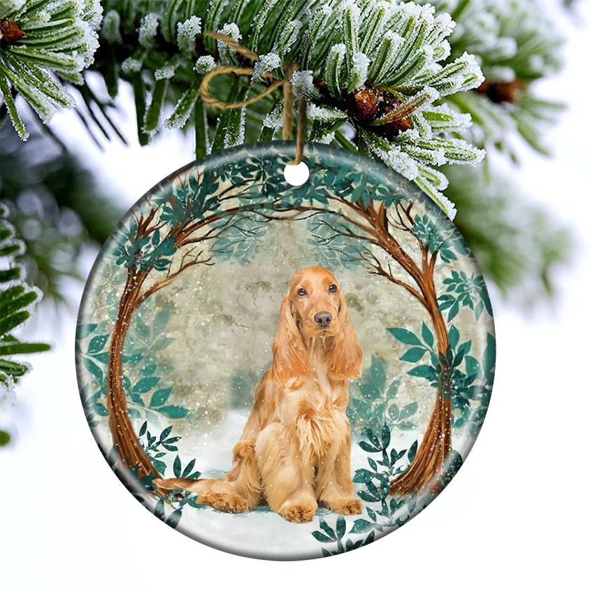 Cocker Spaniel Among Forest Porcelain/Ceramic Ornament