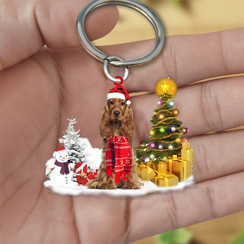 Cocker Spaniel Early Merry Christma Acrylic Keychain