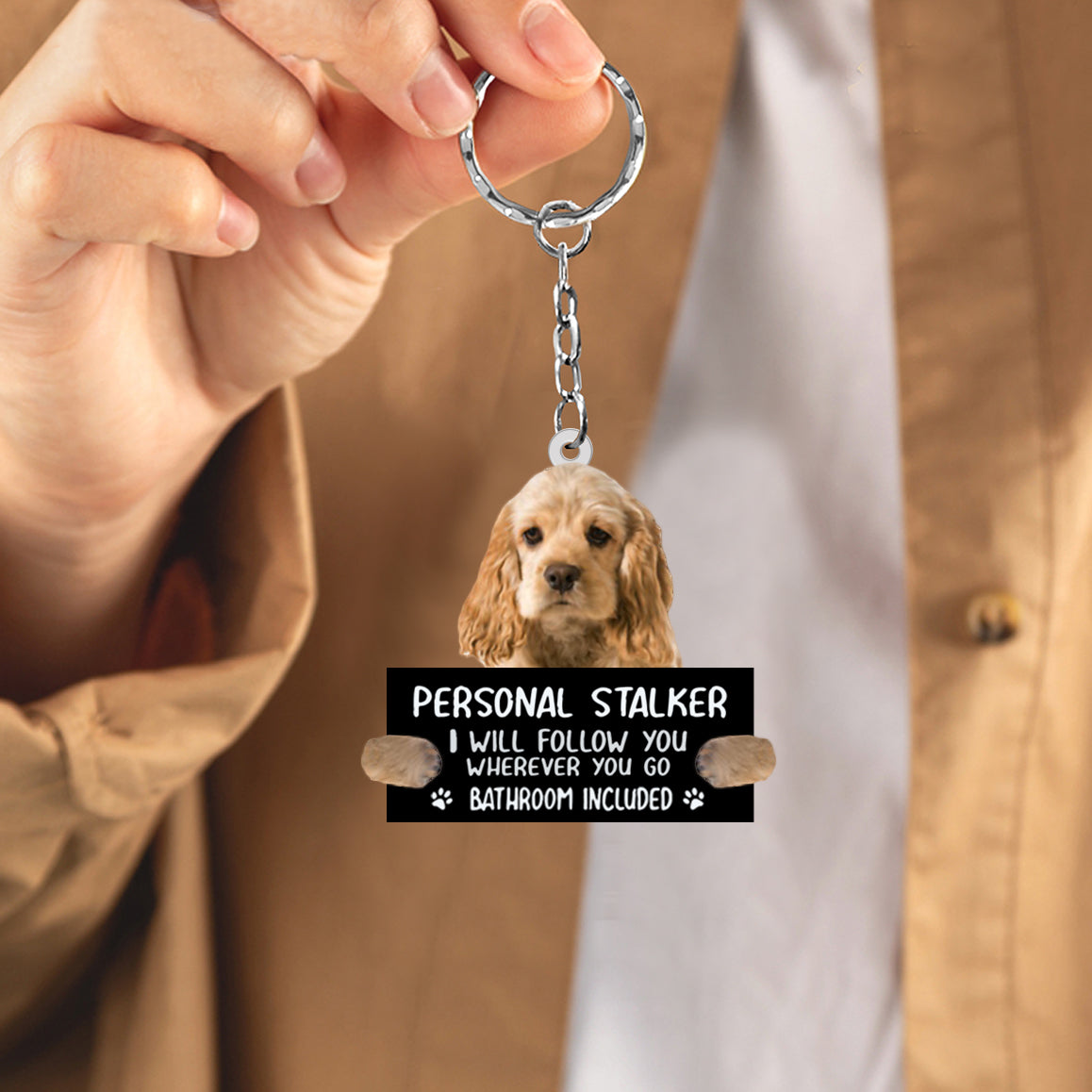 Cocker Spaniel Personal Stalker Acrylic Keychain