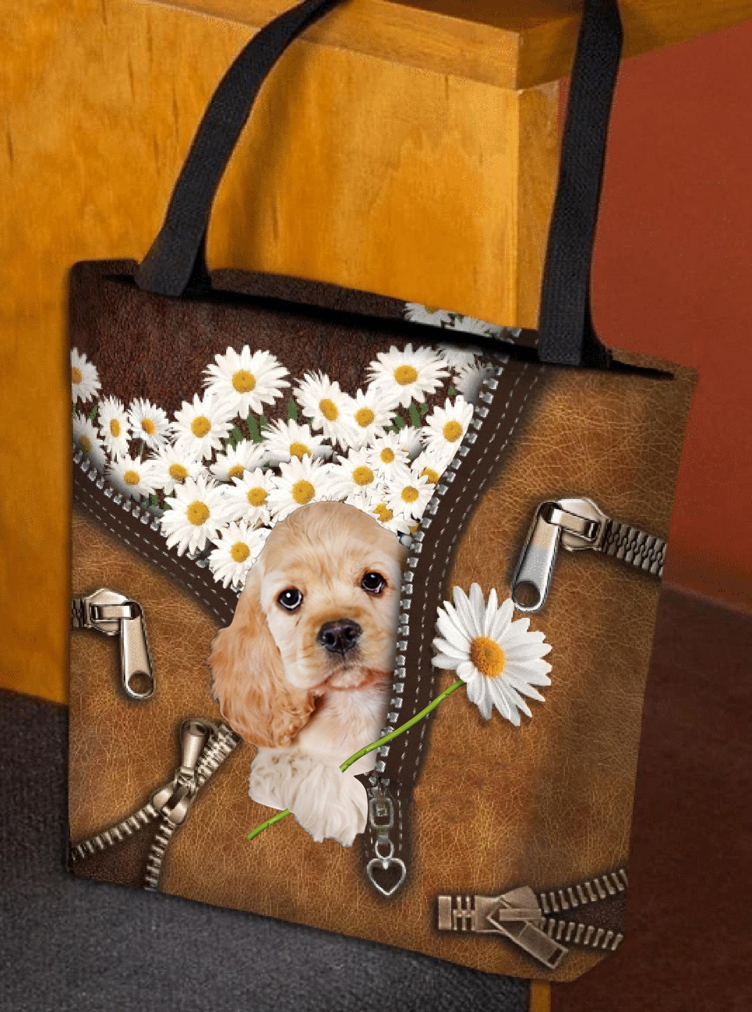 Cocker Spaniel Daisy Women Tote Bag