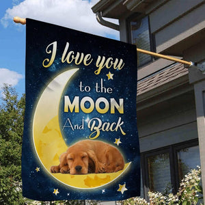 Cocker Spaniel I Love You To The Moon And Back Garden Flag