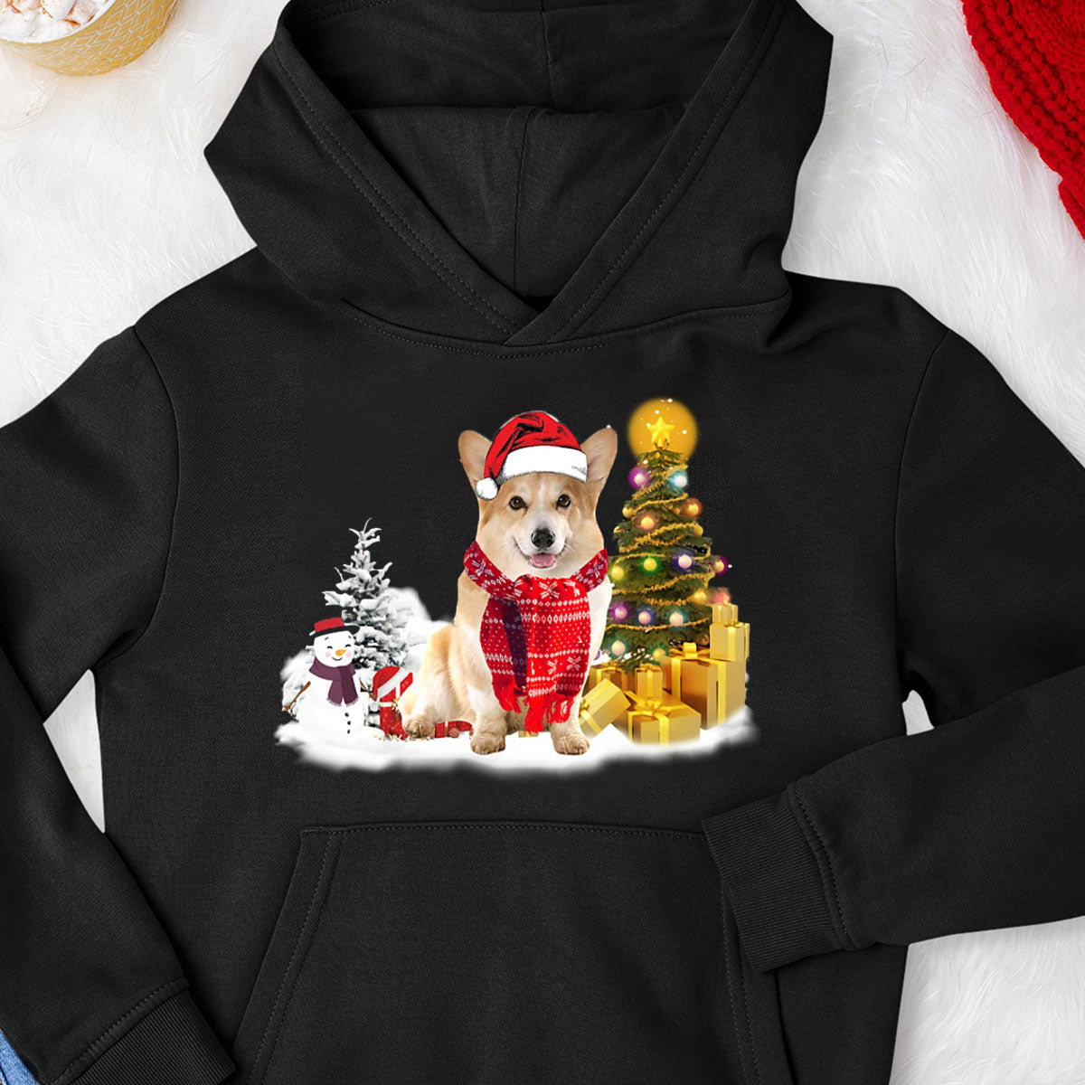 Unisex Merry Christmas Corgi Hoodie