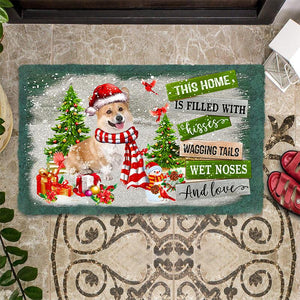 This Home Is Filled With Kisses/Corgi Doormat