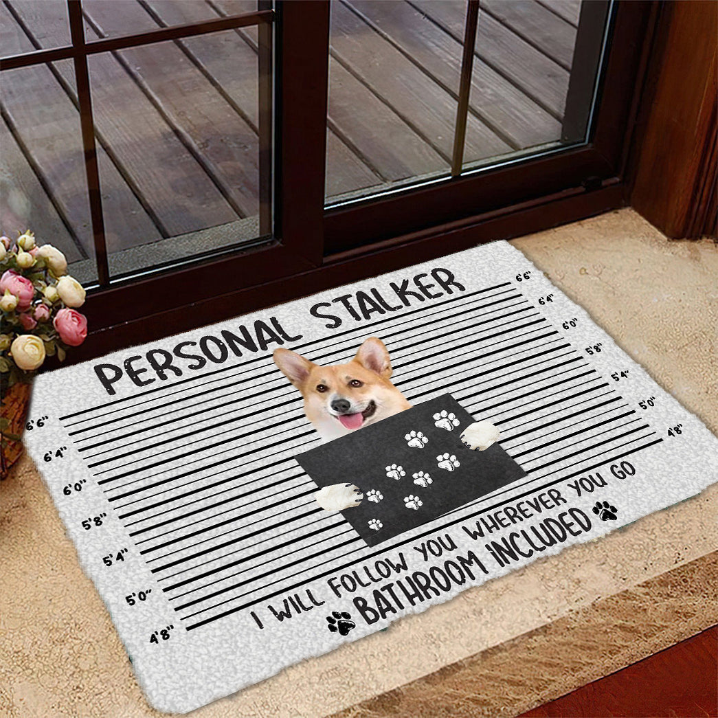 Corgi Personal Stalker Doormat