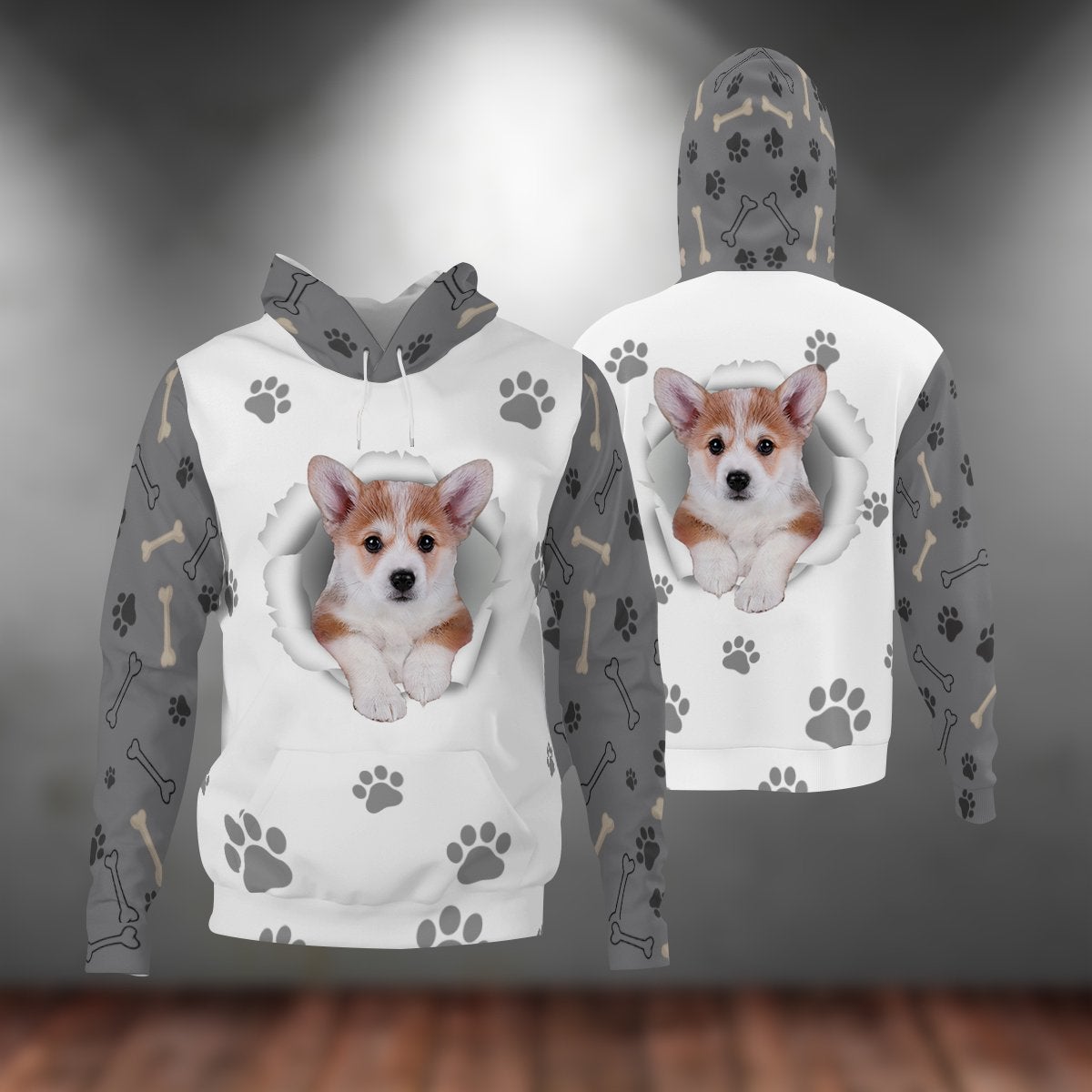 Corgi-Paw Dog Unisex Hoodie