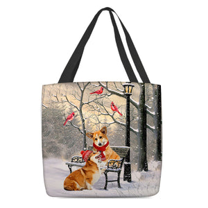 Corgi Hello Christmas/Winter/New Year Tote Bag