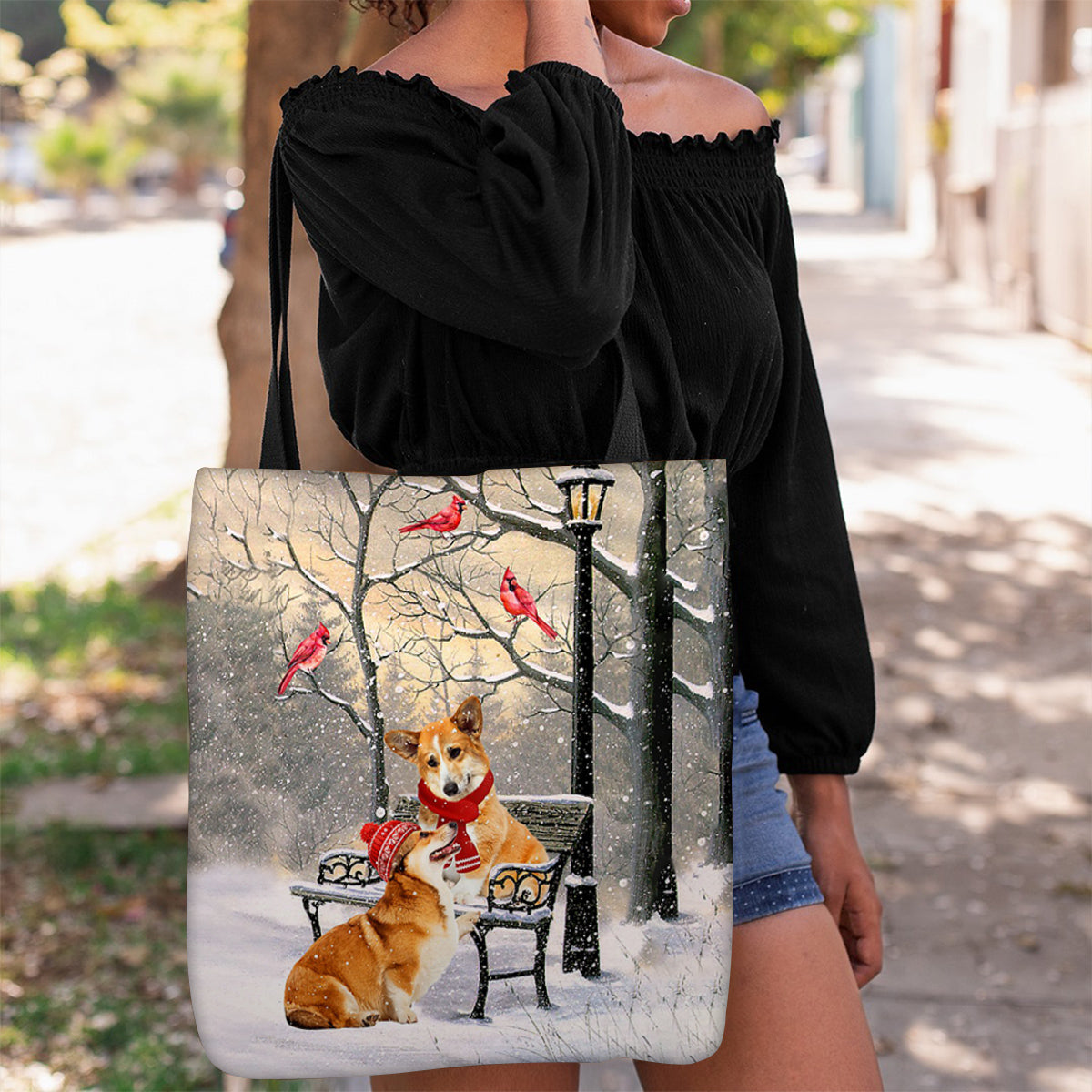 Corgi Hello Christmas/Winter/New Year Tote Bag