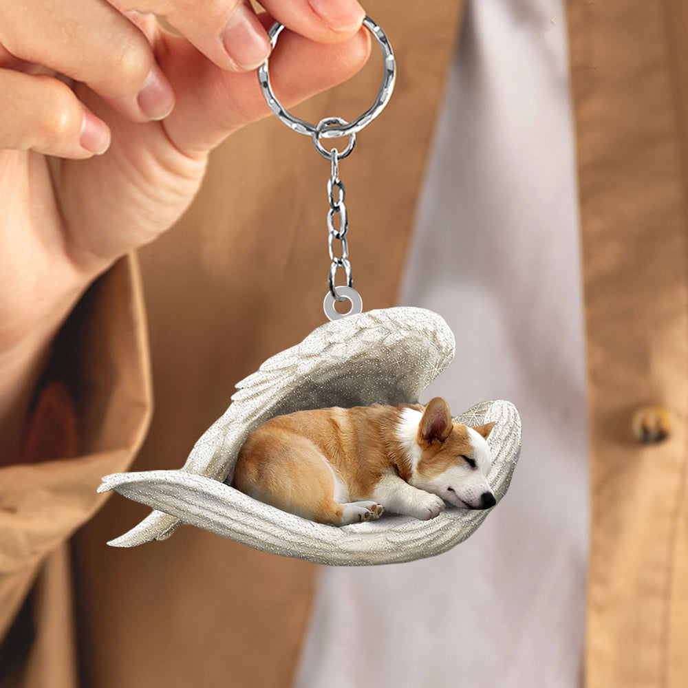 Corgi Sleeping Angel Acrylic Keychain