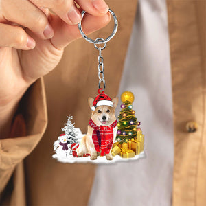 Corgi Early Merry Christma Acrylic Keychain