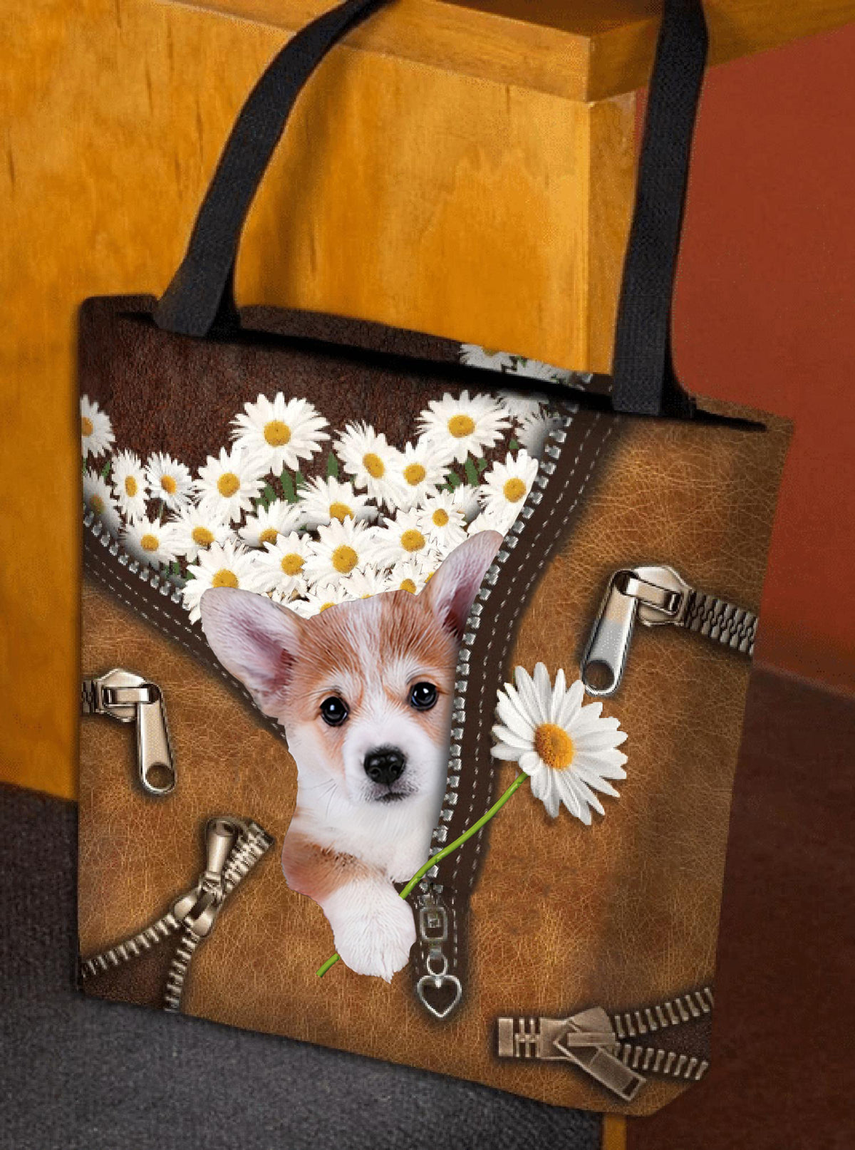 Corgi Daisy Women Tote Bag