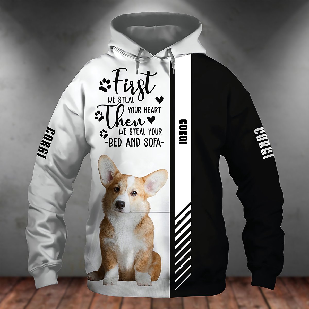 Corgi-First We Steal Your Heart Unisex Hoodie