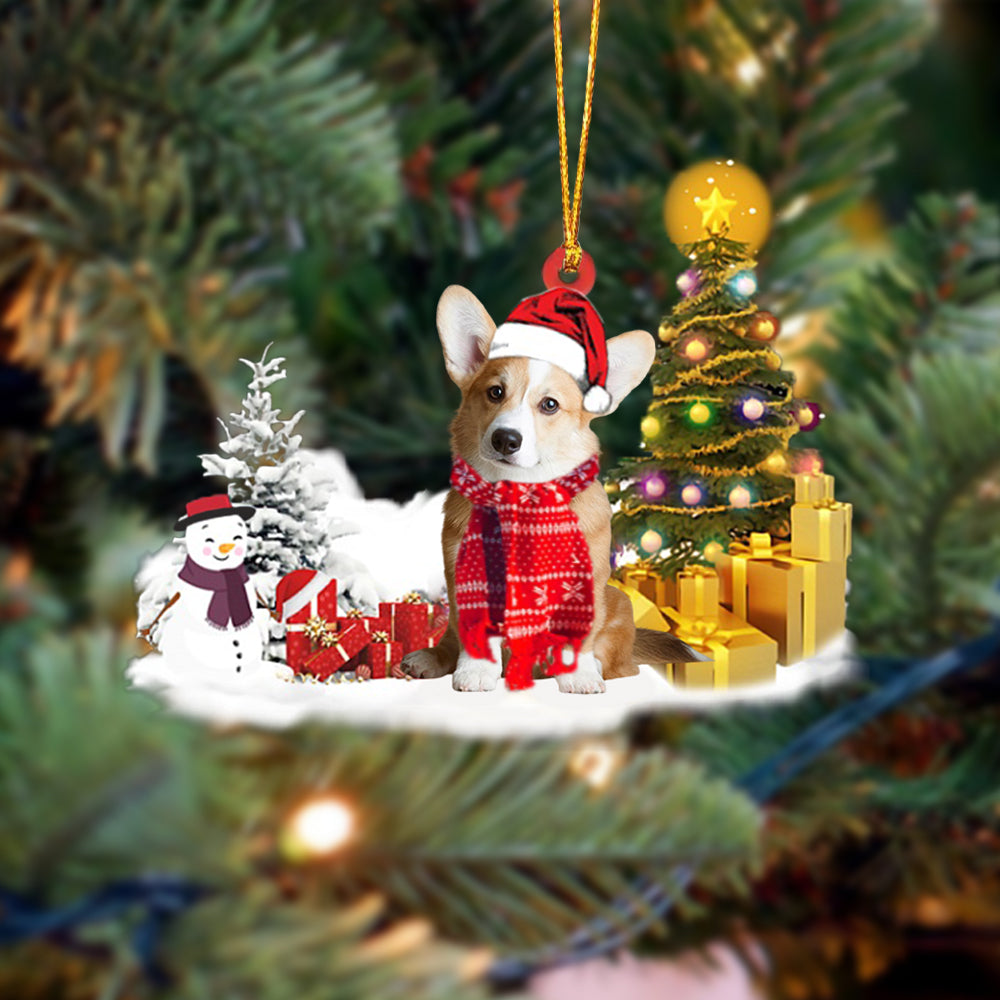 Corgi dog Christmas Ornament