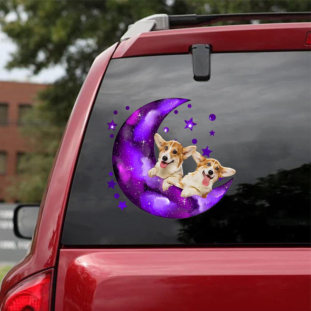 Corgi I Love You To The Moon Decal