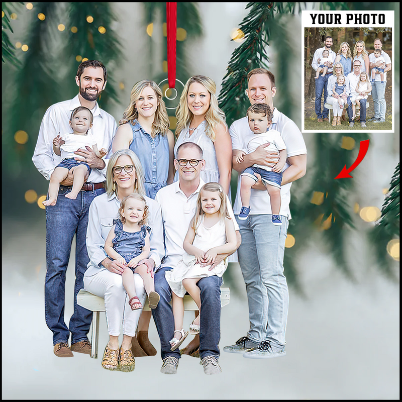 New Release Personalized Love Family Upload Photo Christmas Ornament