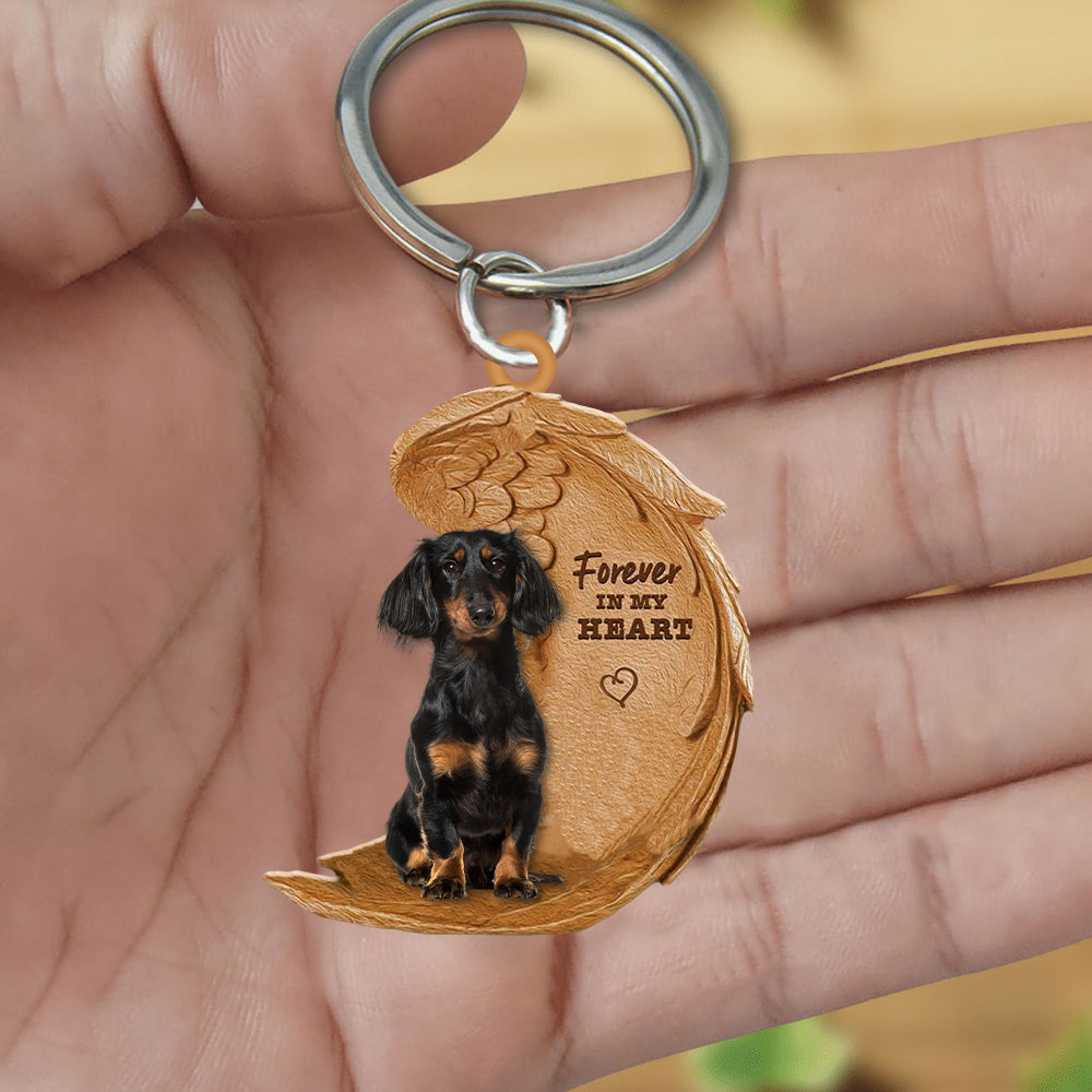 Dachshund03 In My Heart Flat Acrylic Keychain