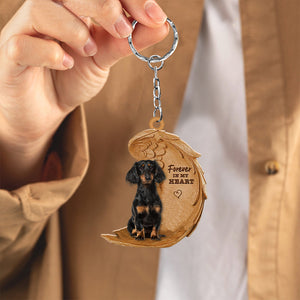 Dachshund03 In My Heart Flat Acrylic Keychain
