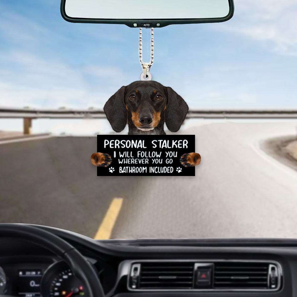 Dachshund02  Personal Stalker Car Hanging Ornament
