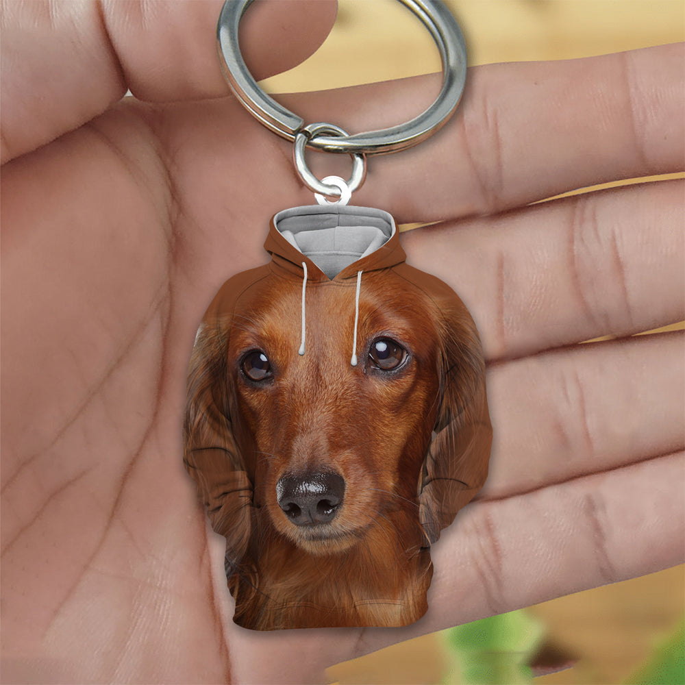 Dachshund02 3D Graphic Hoodie Acrylic Keychain