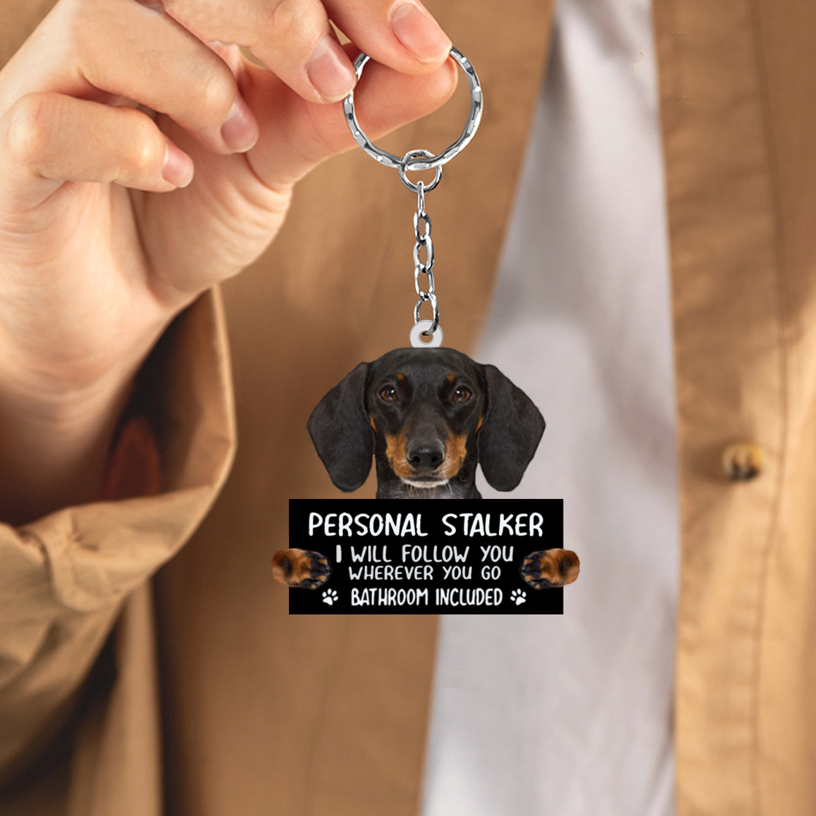 Dachshund02 Personal Stalker Acrylic Keychain